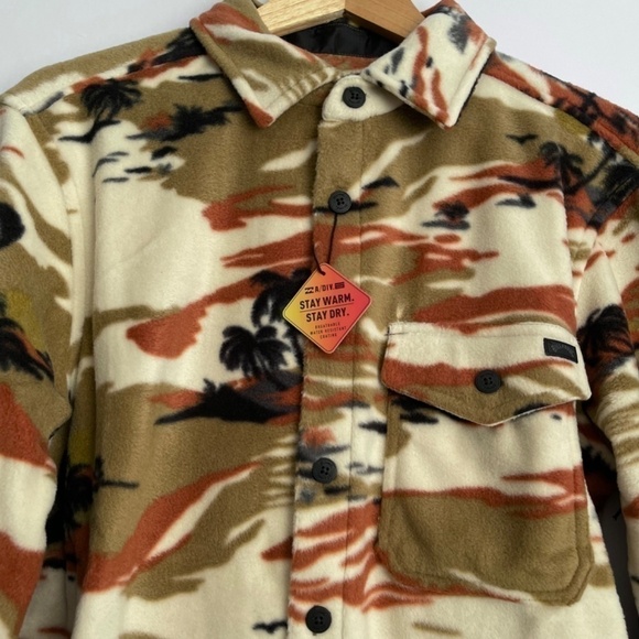 new Billabong Stone Tropical Furnace Fleece Button Up Shaket US M - Picture 5 of 11